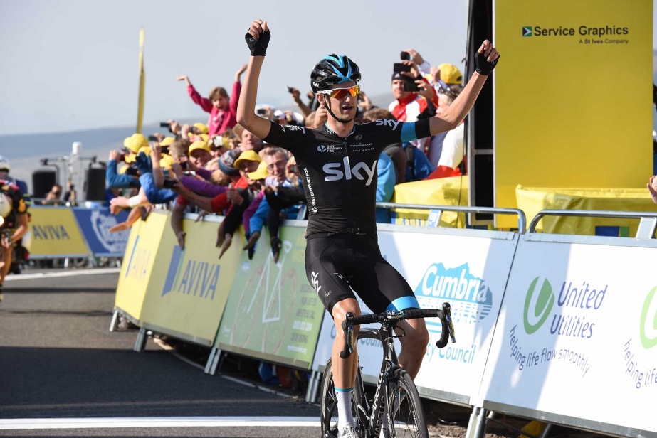 Wout Poels crept past Edvald Boasson Hagen within metres of the line (Sweetspot)